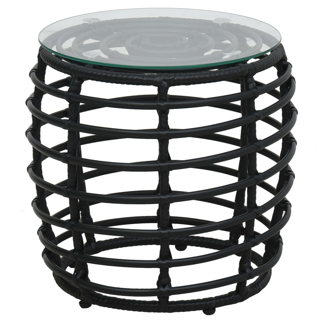 vidaXL 3-delige Bistroset poly rattan zwart