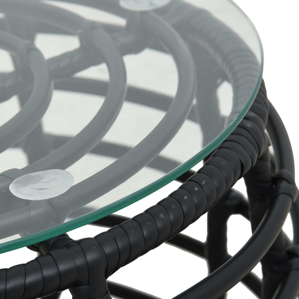 VidaXL 3-delige Bistroset poly rattan zwart