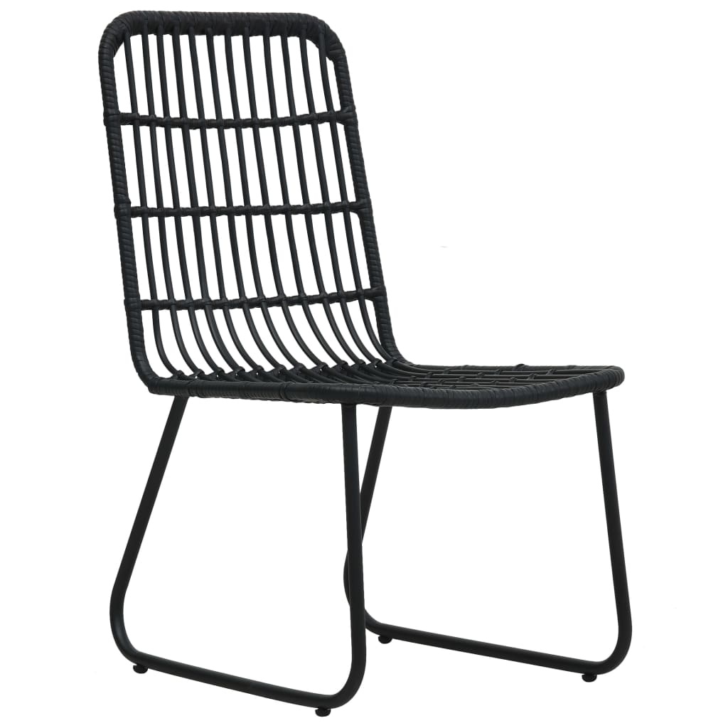 VidaXL 3-delige Bistroset poly rattan zwart