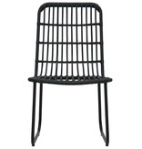 VidaXL 3-delige Bistroset poly rattan zwart