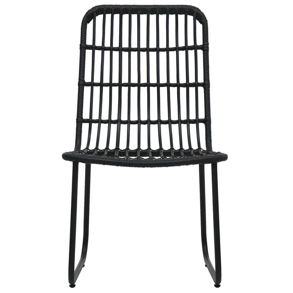 VidaXL 3-delige Bistroset poly rattan zwart