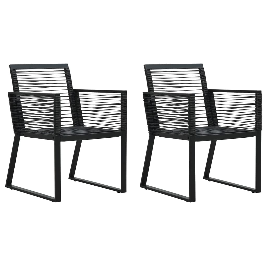 vidaXL Tuinstoelen 2 st PVC-rattan zwart