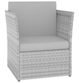 VidaXL Tuinstoel met voetenbank poly rattan antracietkleurig