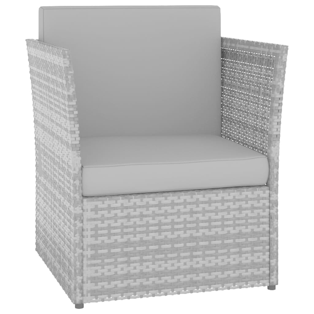 VidaXL Tuinstoel met voetenbank poly rattan antracietkleurig