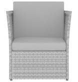 VidaXL Tuinstoel met voetenbank poly rattan antracietkleurig