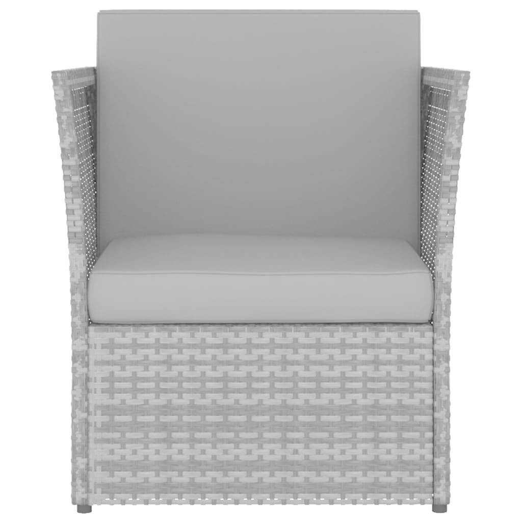 VidaXL Tuinstoel met voetenbank poly rattan antracietkleurig