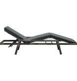 VidaXL Ligbed met kussen poly rattan grijs