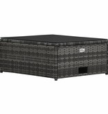 vidaXL 4-delige Loungeset met kussens poly rattan grijs