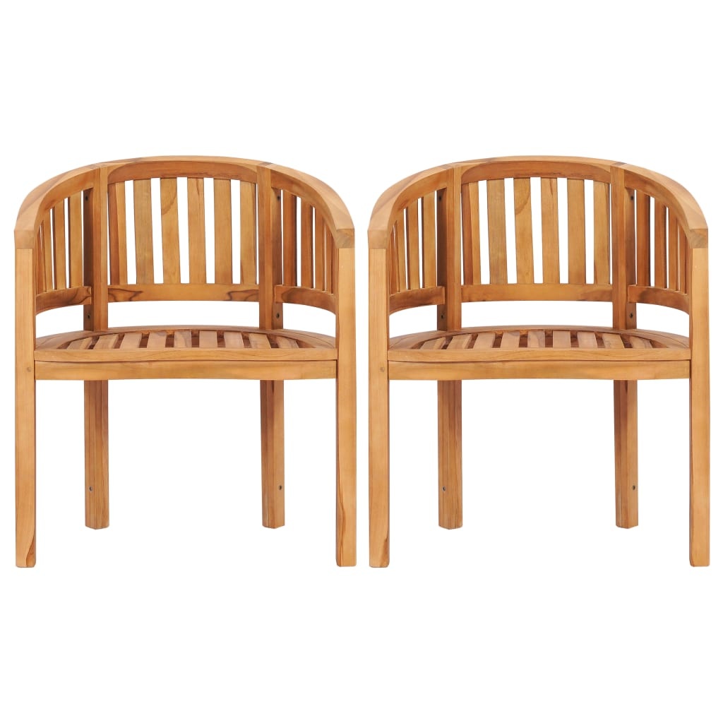 VidaXL Bananenstoelen 2 st massief teakhout