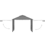 vidaXL Prieel met uitschuifbare daken 180 g/m² 3x3x2,75 m antraciet