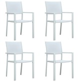 VidaXL Tuinstoel 4 st rattan-look kunststof wit