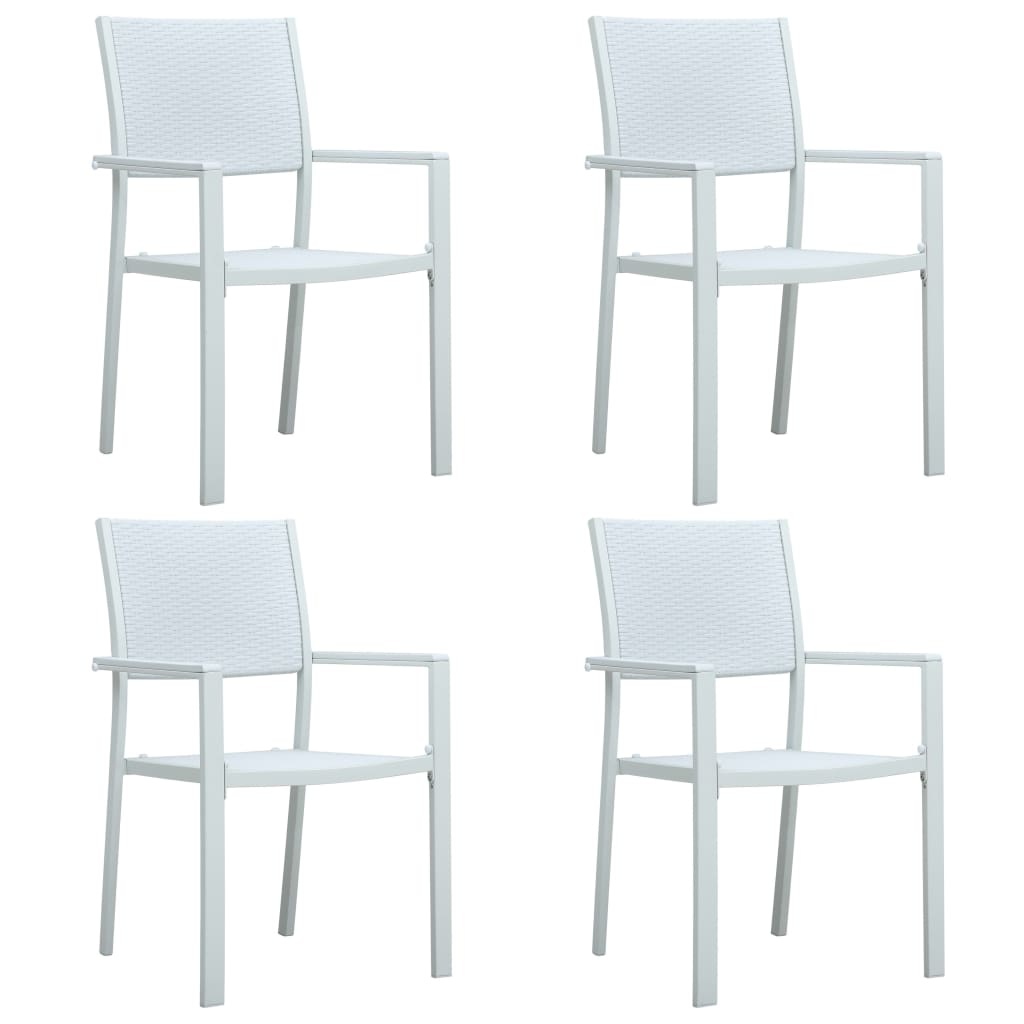 VidaXL Tuinstoel 4 st rattan-look kunststof wit