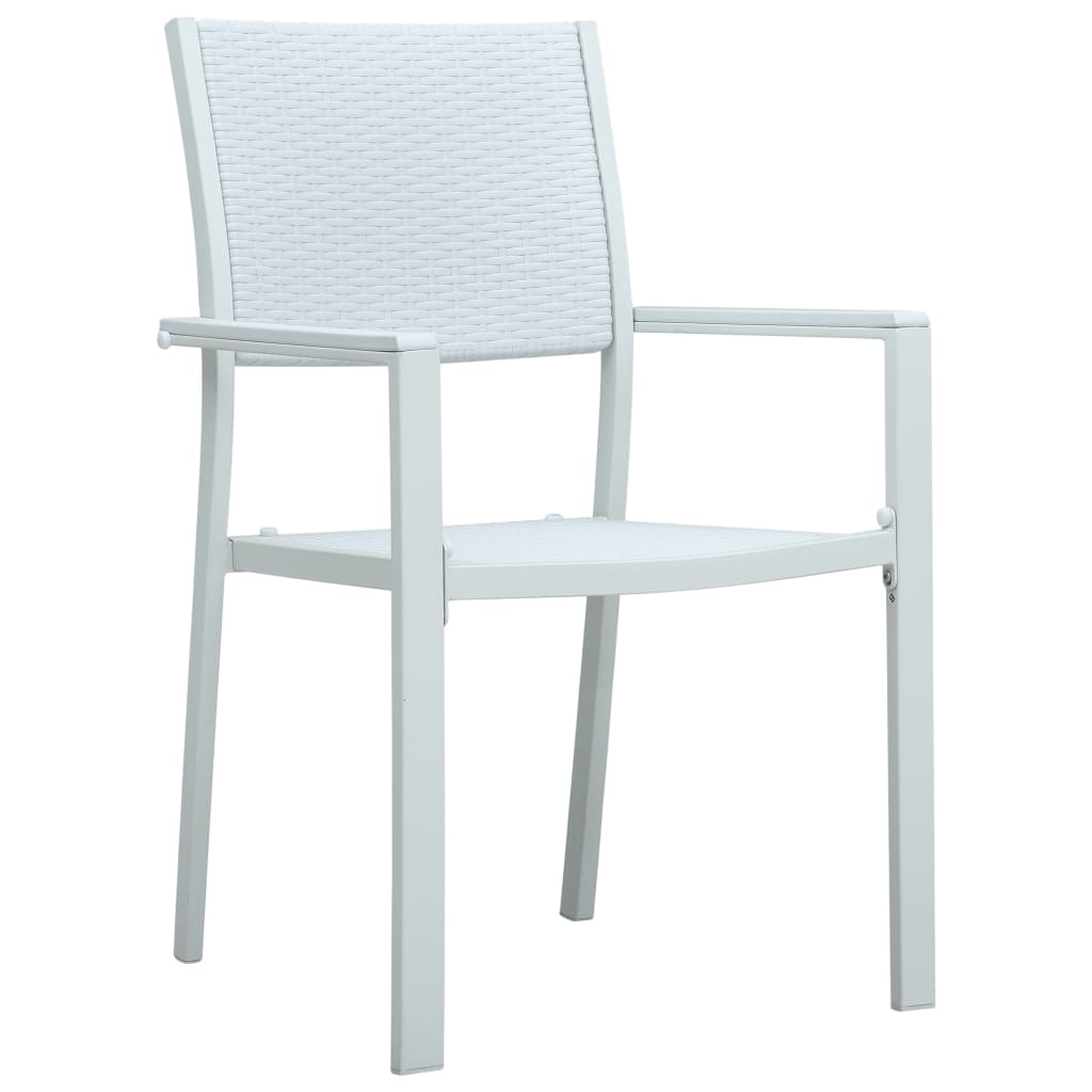 VidaXL Tuinstoel 4 st rattan-look kunststof wit