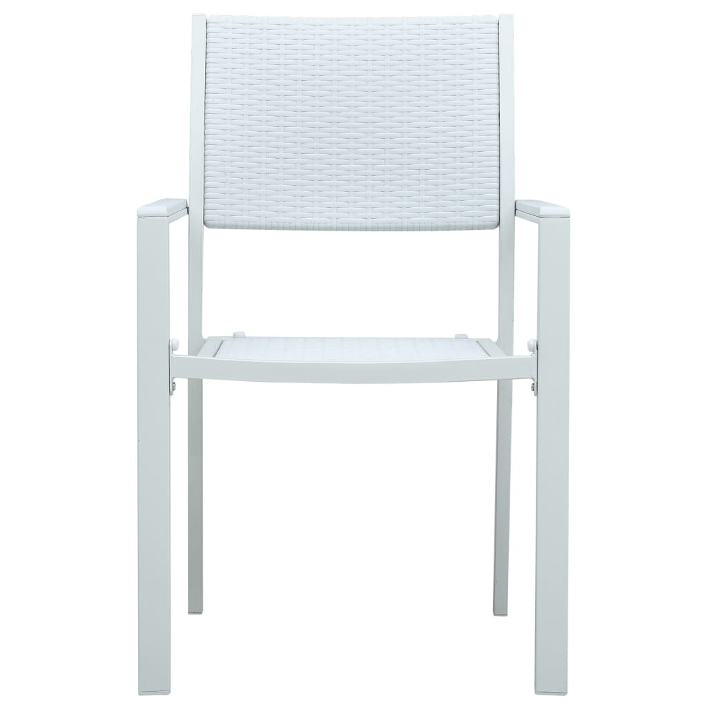 VidaXL Tuinstoel 4 st rattan-look kunststof wit