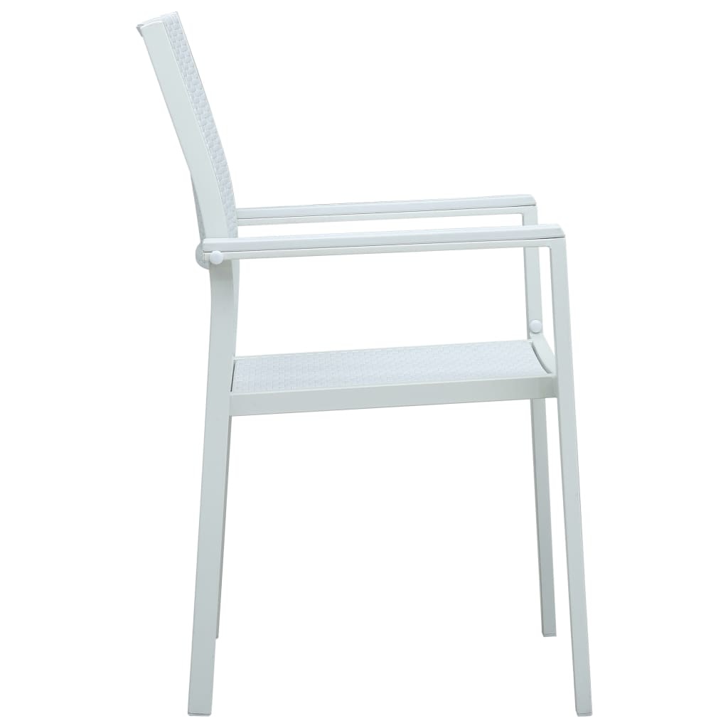 VidaXL Tuinstoel 4 st rattan-look kunststof wit
