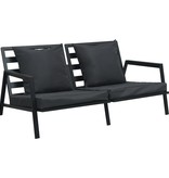 VidaXL 4-delige Loungeset met kussens aluminium donkergrijs