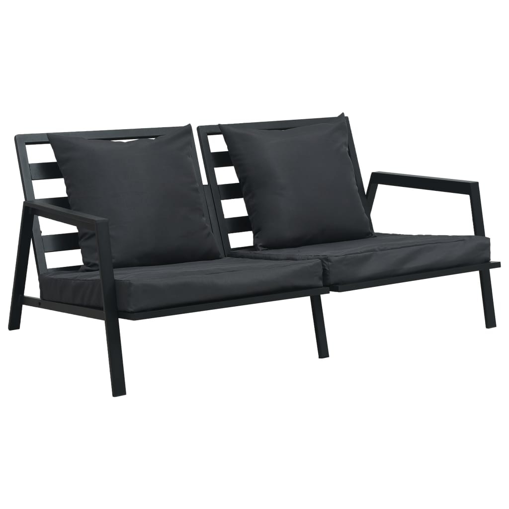 VidaXL 4-delige Loungeset met kussens aluminium donkergrijs