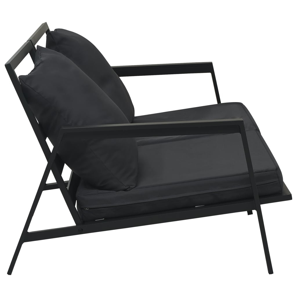 VidaXL 4-delige Loungeset met kussens aluminium donkergrijs