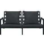 VidaXL 4-delige Loungeset met kussens aluminium donkergrijs