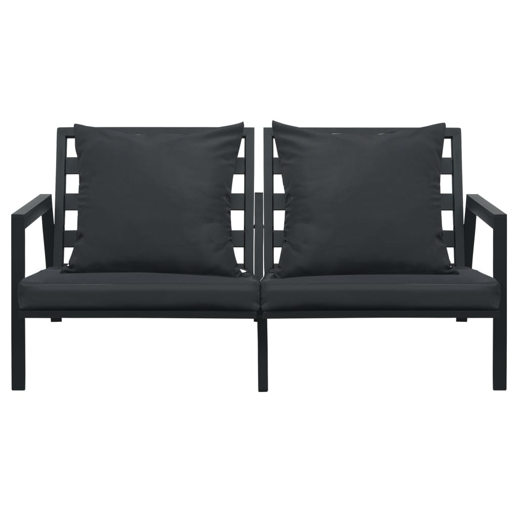 VidaXL 4-delige Loungeset met kussens aluminium donkergrijs