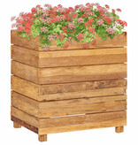 vidaXL Plantenbak verhoogd 50x40x55 cm gerecycled teakhout en staal