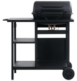 vidaXL Gasbarbecue met 3-laags zijtafel zwart