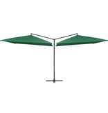 VidaXL Parasol dubbel met stalen paal 250x250 cm groen