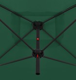 VidaXL Parasol dubbel met stalen paal 250x250 cm groen