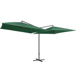 VidaXL Parasol dubbel met stalen paal 250x250 cm groen