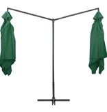 VidaXL Parasol dubbel met stalen paal 250x250 cm groen