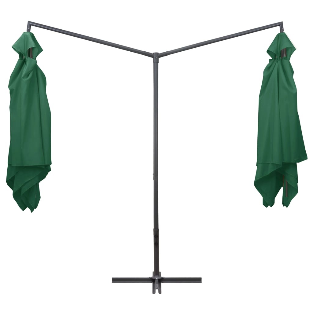 VidaXL Parasol dubbel met stalen paal 250x250 cm groen