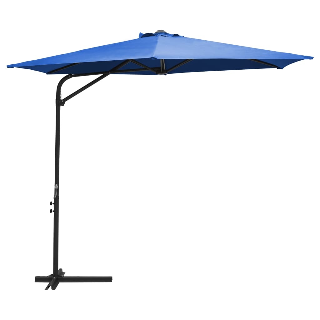 VidaXL Parasol met stalen paal 300 cm azuurblauw