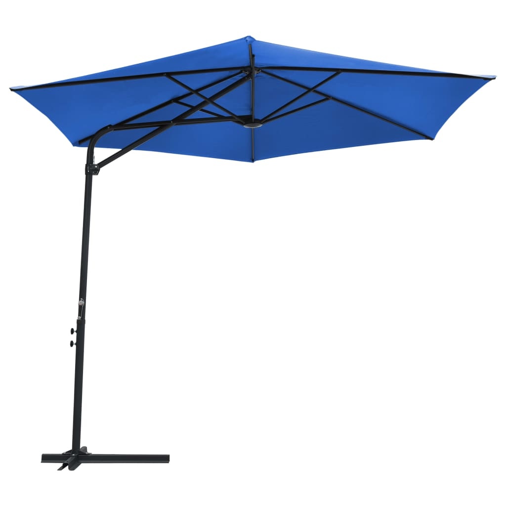 VidaXL Parasol met stalen paal 300 cm azuurblauw