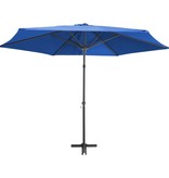 VidaXL Parasol met stalen paal 300 cm azuurblauw