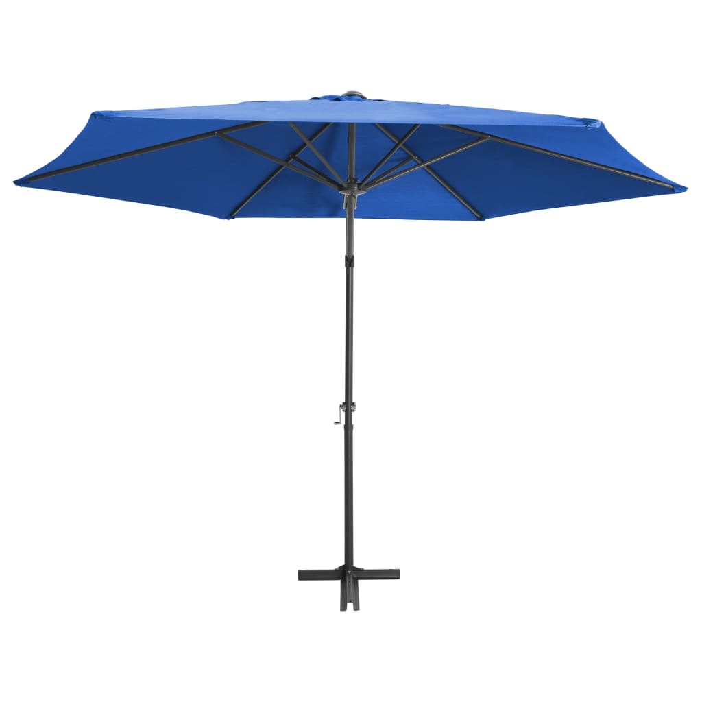 VidaXL Parasol met stalen paal 300 cm azuurblauw