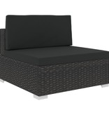 vidaXL 7-delige Loungeset met kussens poly rattan zwart