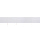 VidaXL Windscherm 5-panelen 600x120 cm stof zandwit