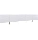 VidaXL Windscherm 5-panelen 600x120 cm stof zandwit