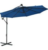 vidaXL Zweefparasol met LED-verlichting en stalen paal 300 cm blauw