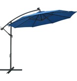 vidaXL Zweefparasol met LED-verlichting en stalen paal 300 cm blauw