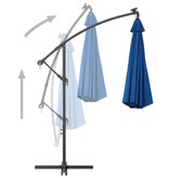 vidaXL Zweefparasol met LED-verlichting en stalen paal 300 cm blauw