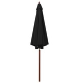 vidaXL Parasol met houten paal 300x258 cm zwart