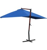 vidaXL Zweefparasol met houten paal 400x300 cm blauw