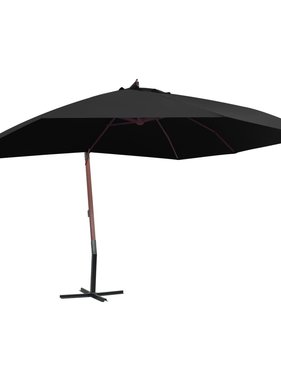 vidaXL Zweefparasol met houten paal 400x300 cm zwart