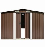 vidaXL Tuinschuur 257x990x181 cm gegalvaniseerd staal bruin