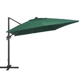 vidaXL Zweefparasol met LED-verlichting en paal 400x300 cm groen