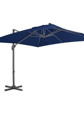 vidaXL Zweefparasol met aluminium paal 3x3 m azuurblauw