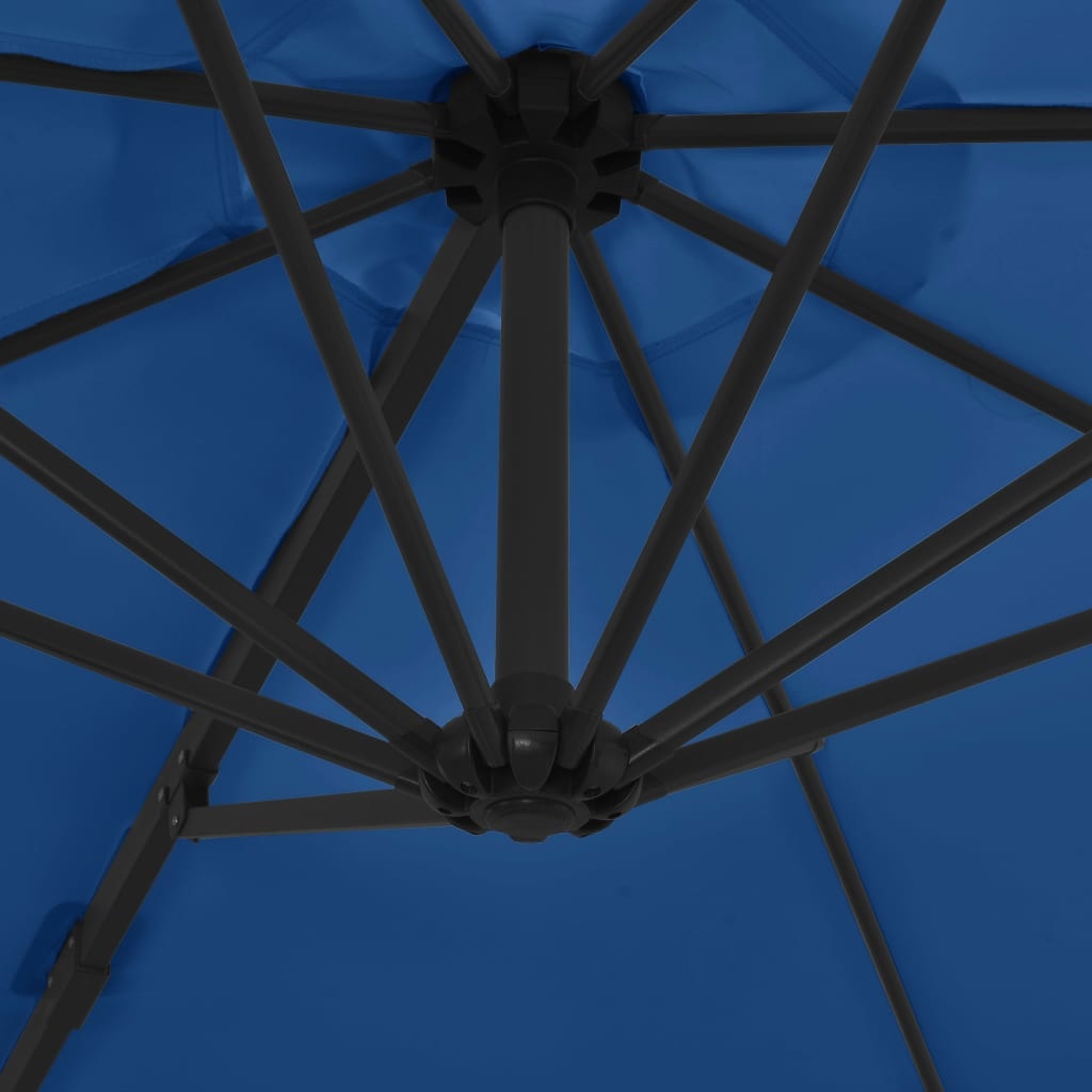 VidaXL Zweefparasol met stalen paal 300 cm azuurblauw