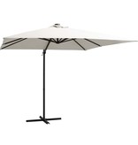 vidaXL Zweefparasol met LED-verlichting en paal 250x250 cm zandkleurig