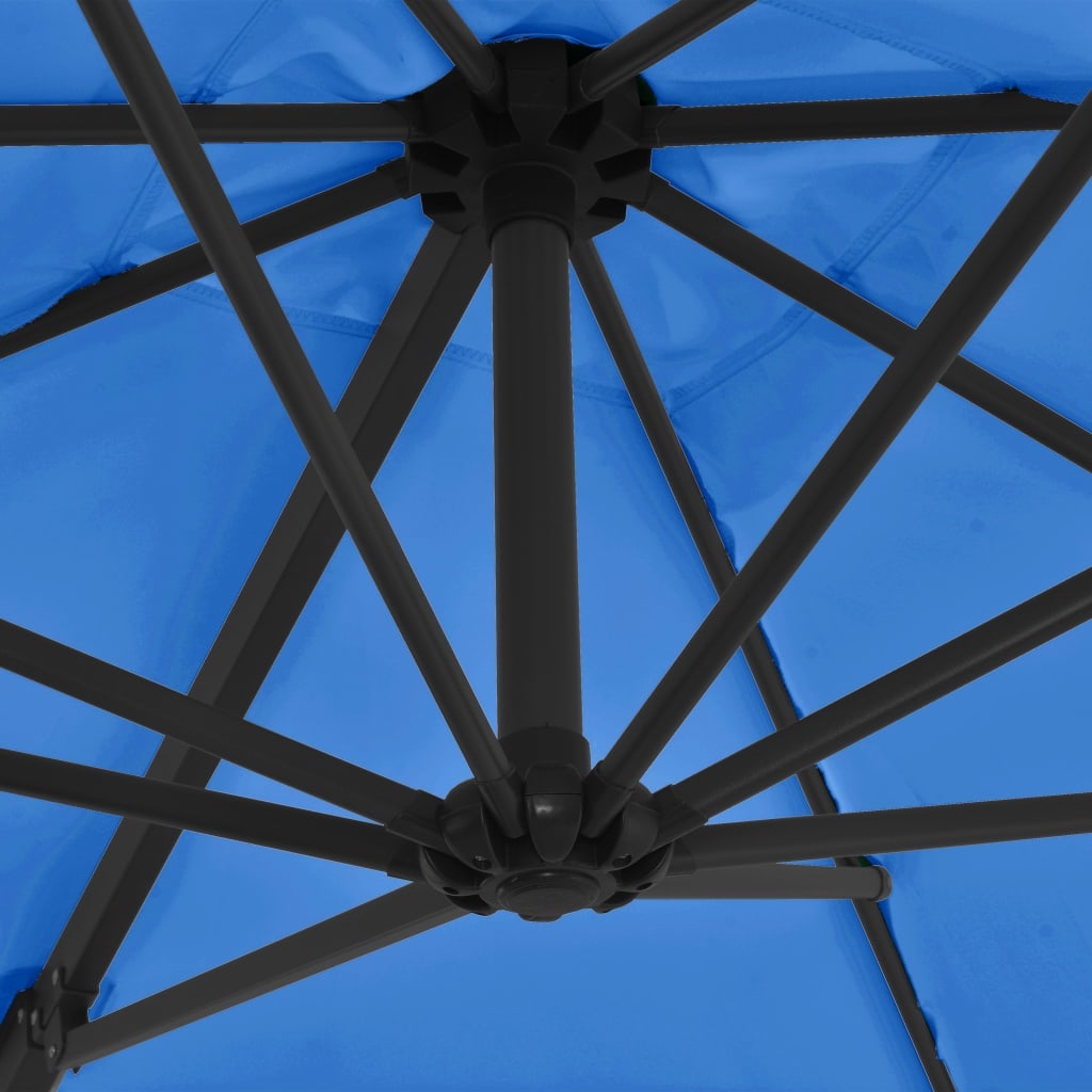 VidaXL Zweefparasol met stalen paal 250x250 cm azuurblauw